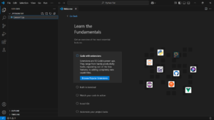A screenshot that shows the creation of a python file.