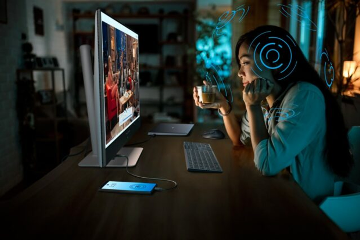 The new 32-inch 4k OLED Monitor with AI ear tracking.