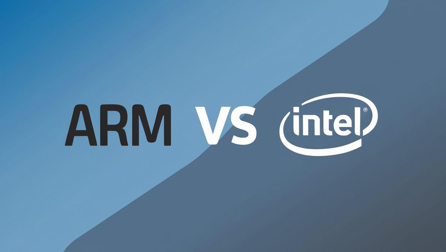 image of the arm logo "vs" intel logo